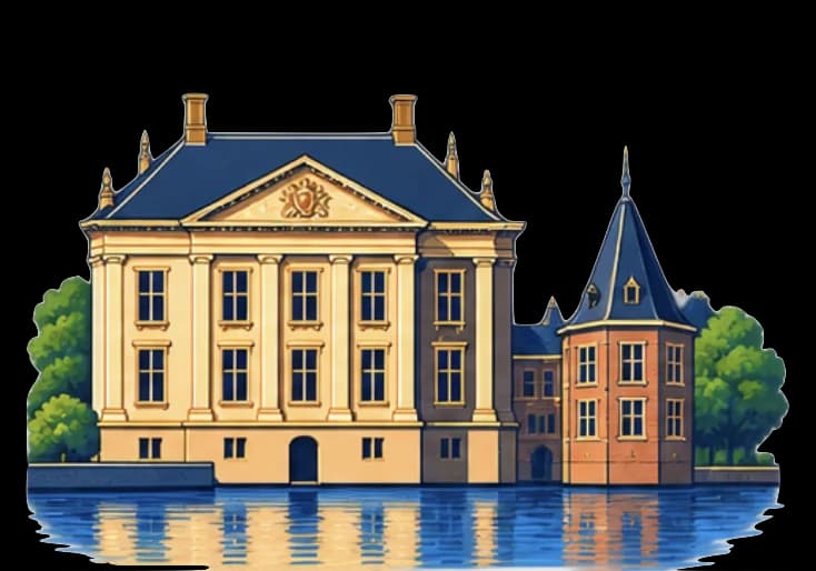 Mauritshuis beside the Hofvijver in central The Hague