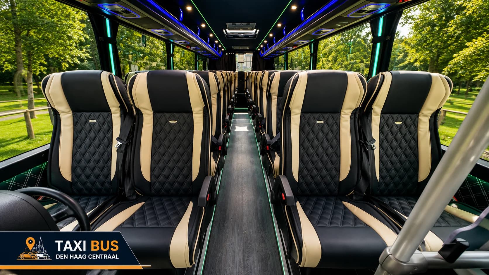 Comfortable bus interior seating